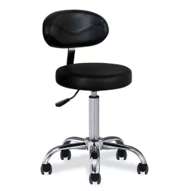 Rollhocker für Tätowierer mit Rückenlehne (schwarz)