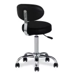 Rollhocker für Tätowierer mit Rückenlehne (schwarz)