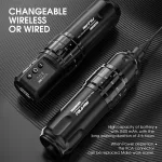 Dragonhawk Fold Pro (2,4–4,2 mm) Tattoo Pen (schwarz) – mit 2 Akkus, kabellos