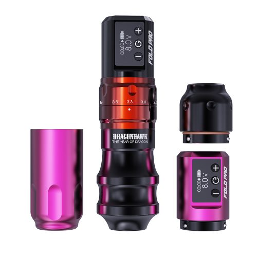 Dragonhawk Fold Pro (2,4-4,2 mm) Tattoo Pen - The Year of Dragon Edition - mit 2 Batterien, kabellos