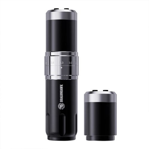 Dragonhawk Fold 3 (2.4-4.2 mm) Tattoo Pen (schwarz-silber) - kabellose Tattoo-Maschine