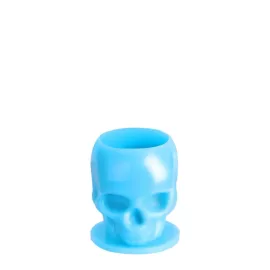 Tattoo-Farbenkappen in Totenkopfform (15 mm – 200 St. – Blau)