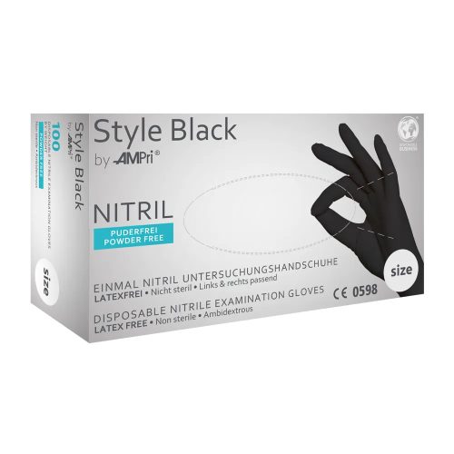 Style Nitrilhandschuhe (100Stück - XS) schwarz, puderfrei