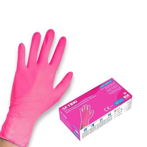 Setino Nitrilhandschuhe (100 Stück - XS) 3,5g rosa, puderfrei