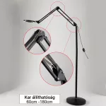 Stehende Ringlicht-LED Lampe – verstellbar, schwarz