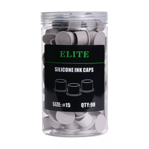 Elite Silikon Farbkappen 15 mm Grau 90 St.
