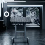 Gesteppte XL Tattoo-Armlehne (H-Fuß, Schwarz) – verstellbar