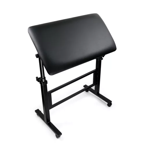 Tetováló kartámasz (fekete) - 40x75 cm, fixálható görgőkkel