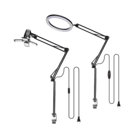 Összecsukható hosszú karú LED lámpa (fekete)