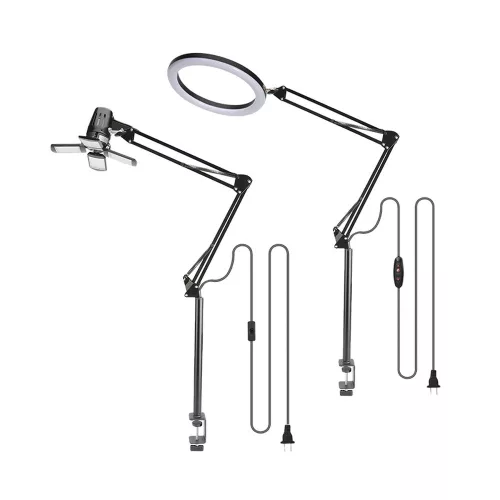 Összecsukható hosszú karú LED lámpa (fekete)