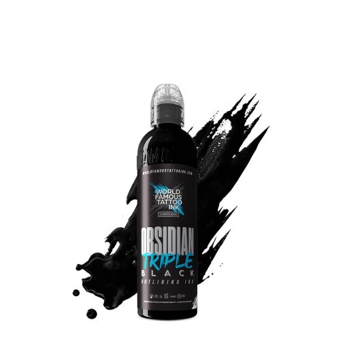 World Famous Tattoo Ink Obsidian Triple Black Outlining (120ml) EU REACH Tätowiertinte